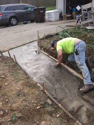 Pouring concrete