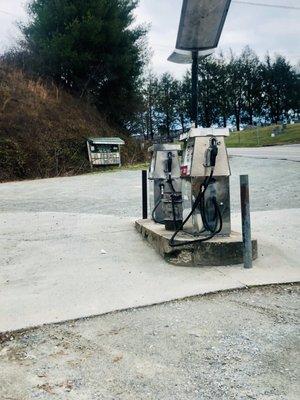 Old fashioned gas pumps