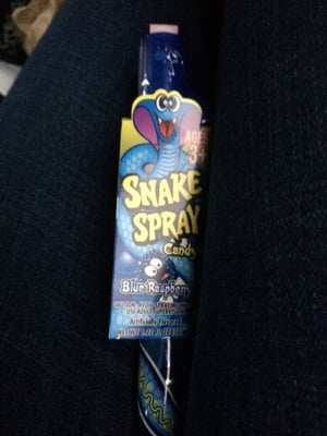 Snake Spray Candy is a thing. And in blue raspberry flavor, too. My son says it doesn't count as candy. Huh?