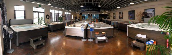 Welcome to our showroom of hot tubs, swim spas and swimming pools. We also have a full line of pool and spa chemicals!