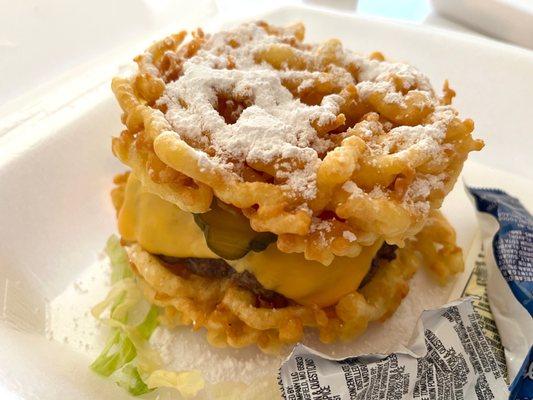 Funnel cake burger