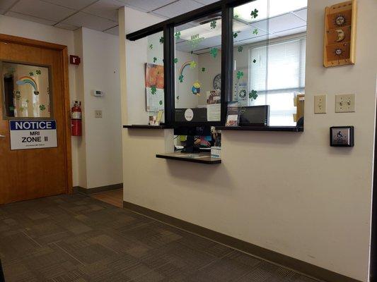 Inside front help desk