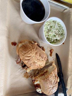 French dip, and side of coleslaw