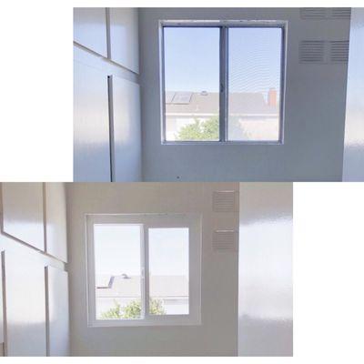 Laundry room window- Top: Before & Bottom: After