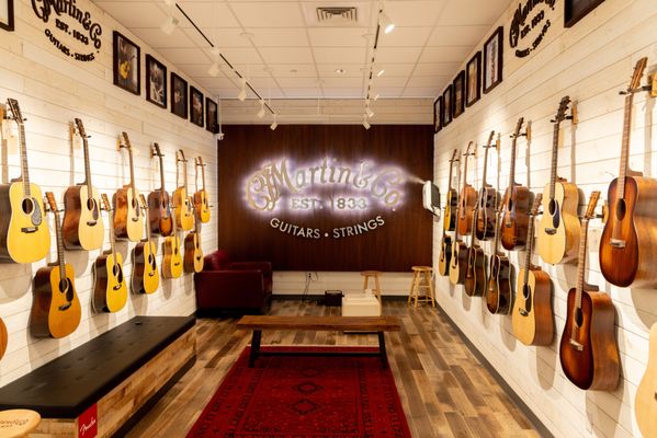 The Music Zoo's Martin Guitars showroom at 123 Smith Street on Farmingdale Long Island