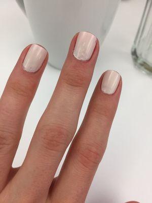 Uneven polish and filing