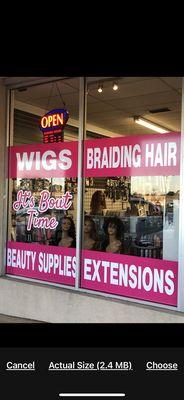 The store front has changed at It's Bout Time Beauty Supply!