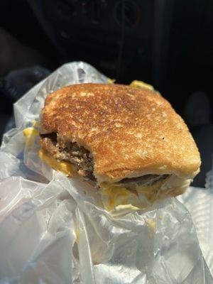 The sausage and egg breakfast sandwich on fresh bread