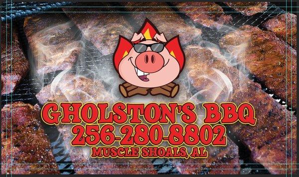 Fast Monkey Graphics, Tuscumbia, AL -GHOLSTONS BBQ CARD FRONT