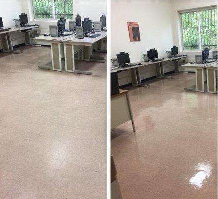 Before & After Floor Stripping and Waxing in Hamden, CT