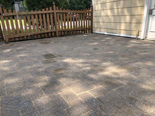 Freshly sealed patio