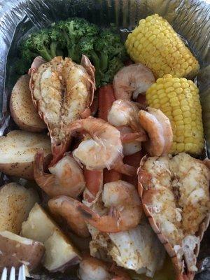 2 16. One Lobster Tail, 12 Shrimp and 1 Snow Cluster Platter