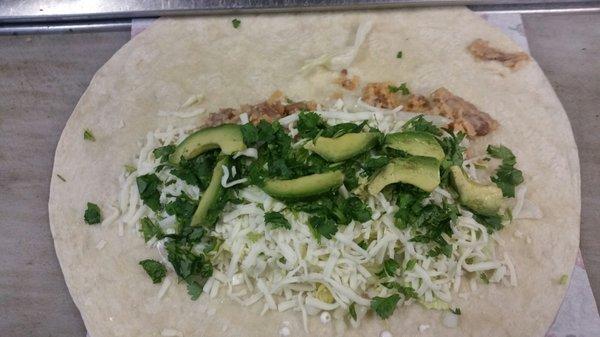 One of our veggie burritos. .build your own burrito