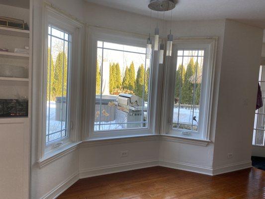 New windows in breakfast nook area