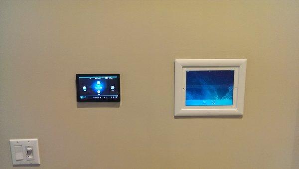 Control 4 system with an in wall touchscreen and iPad