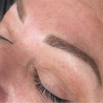 This beauty need some love to her prior brow work from another artist. She received a color correction .