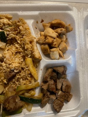 CERTAINLY IS NOT HIBACHI CHICKEN AND STEAK W/FRIED RICE!!