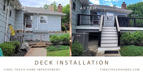 Before and After of Deck installation project showcases a beautiful transformation