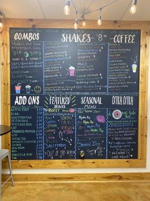 Shake menu