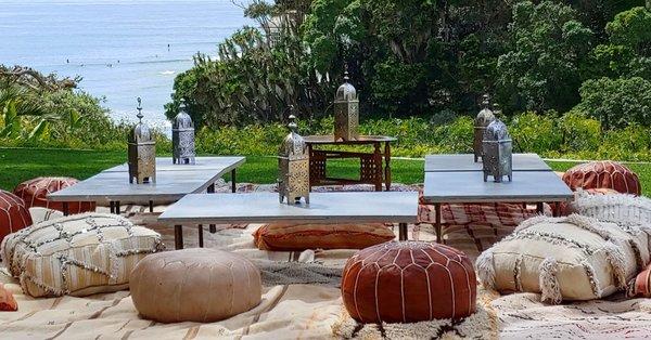 Moroccan party rentals bohemian picnic lounge Boho chic style