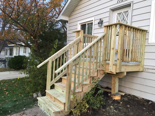 New pressure treated front deck. Bartlett