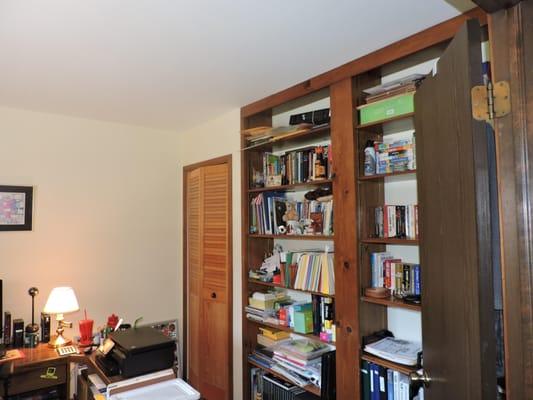 The study has built in bookshelves