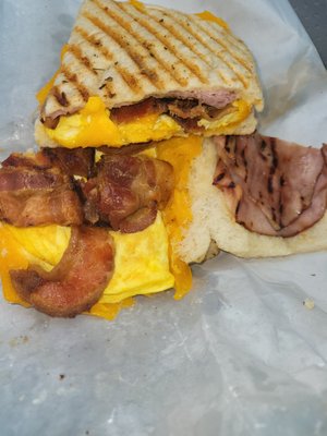 Egg, Cheese and Meat panini - $4.99