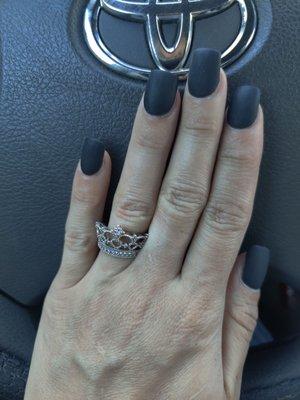 Matte black nails