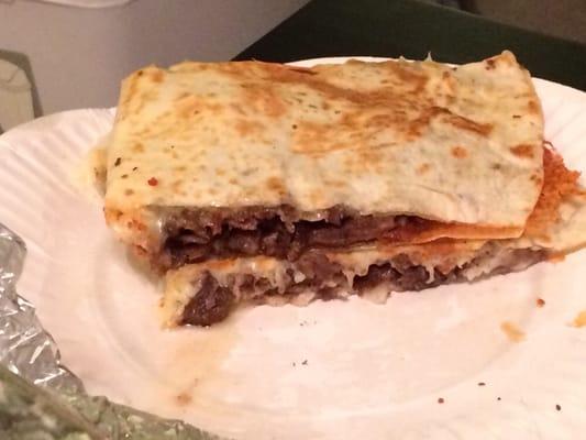 2/3 of an asada quesadilla- also $5