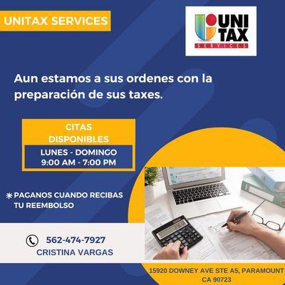 Unitax Services, estamos a sus ordenes.