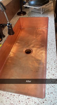 Copper sink back in tip-top shape !