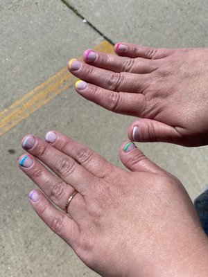 Rainbow nails