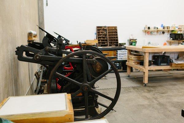 Printing presses in the printshop