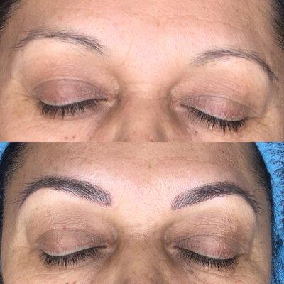 Before and after painless microblading by Astrid! Book your sessions today!