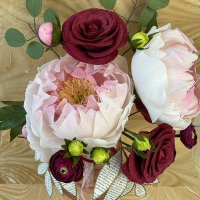 Handmade paper flower wedding bouquet