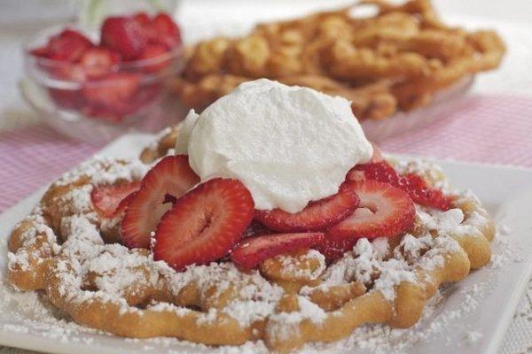 Loaded Strawberry Funnel Cake