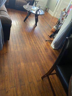 This floor was in bad shape and we at Rock Star Cleaners brought it back to life!