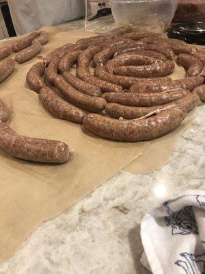 Homemade Italian sausages