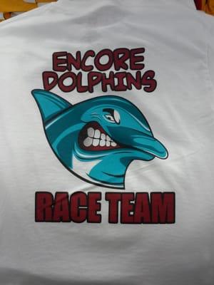 Thanks to the Encore Dolphins Swim Team for having us do your shirts!