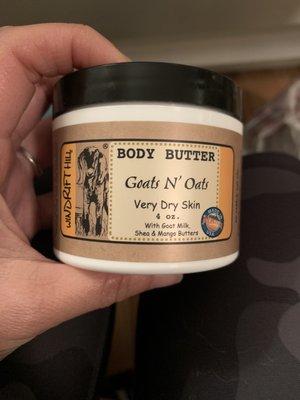 Windrift Hill body butter.  Thick, rich, creamy, natural, and healing!