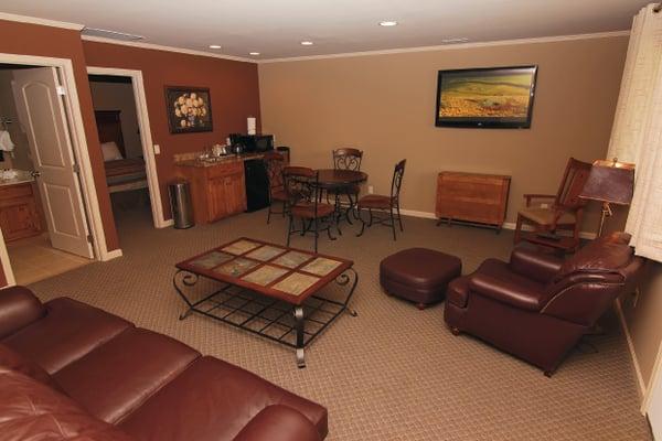 3 bedroom suites that accommodate up to 8 people. Living room, 2 bath, flat screen, & kitchenette