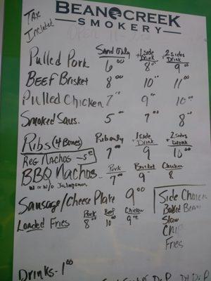 Posted menu, but they sell meat by the pound, too.