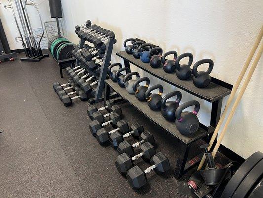 Variety of weights to progress in rehabilitation