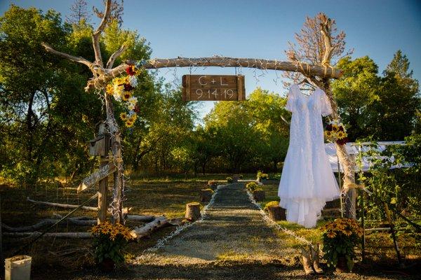 Entrance to wedding party