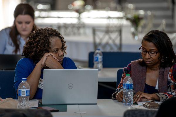 Women at a conference