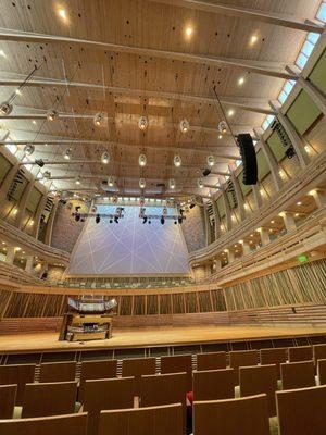 Stage set for organ recital