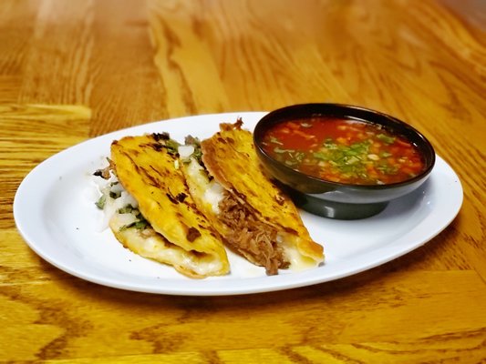 Quesibirria tacos $3.75ea. Plate of 2 with both $ 9.99 Friday Special $7.99