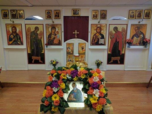 Our Interior with Icon of our Patron Saint.