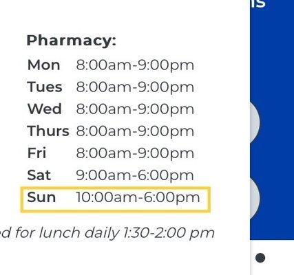 Pharmacy hours