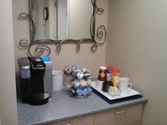 complimentary teas and coffee